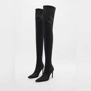 Zara Over The Knee Stretch Nylon Boot